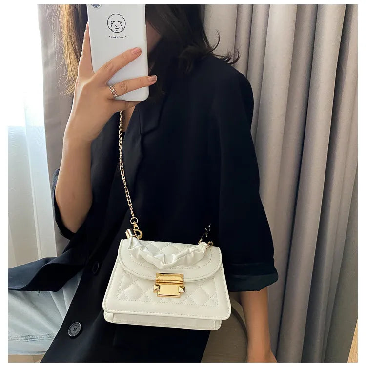 Square quilted handbag/cross body bag