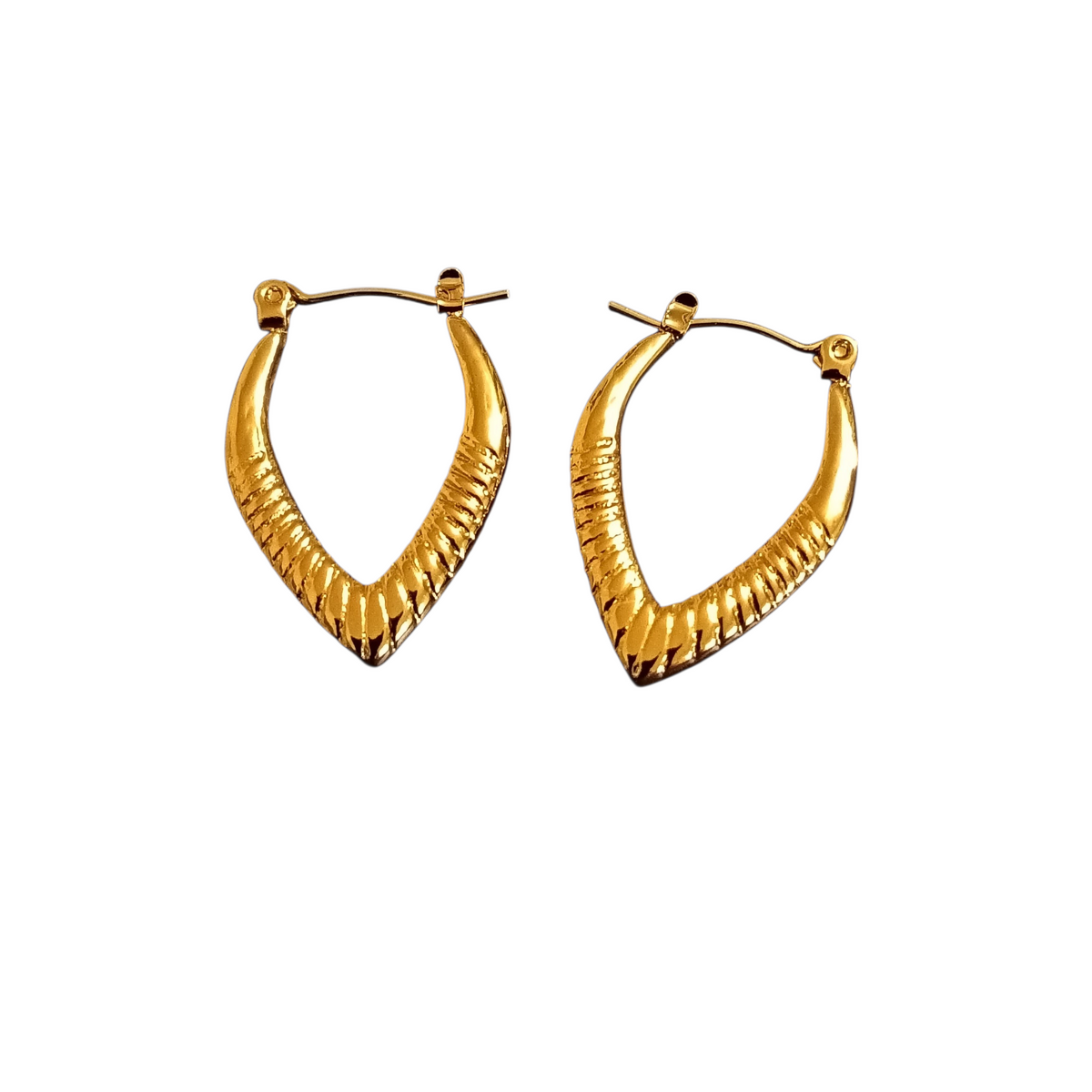 Gold Plated V-Hoop Earrings | Stainless Steel