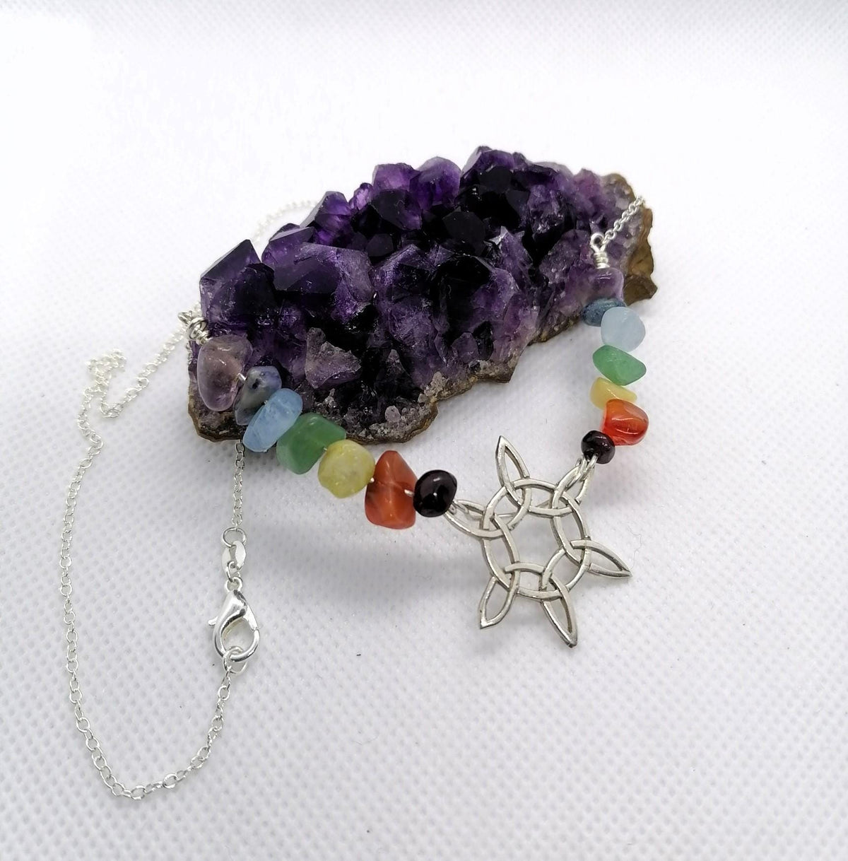Sterling Silver Chakra Necklace | Healing Crystal Jewellery | Handmade