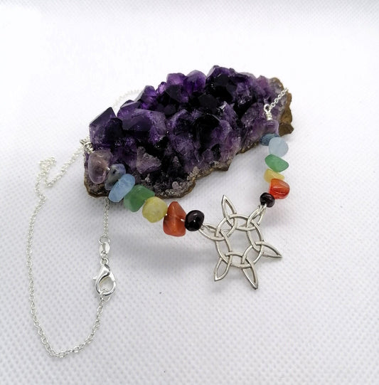 Sterling Silver Chakra Necklace | Healing Crystal Jewellery | Handmade