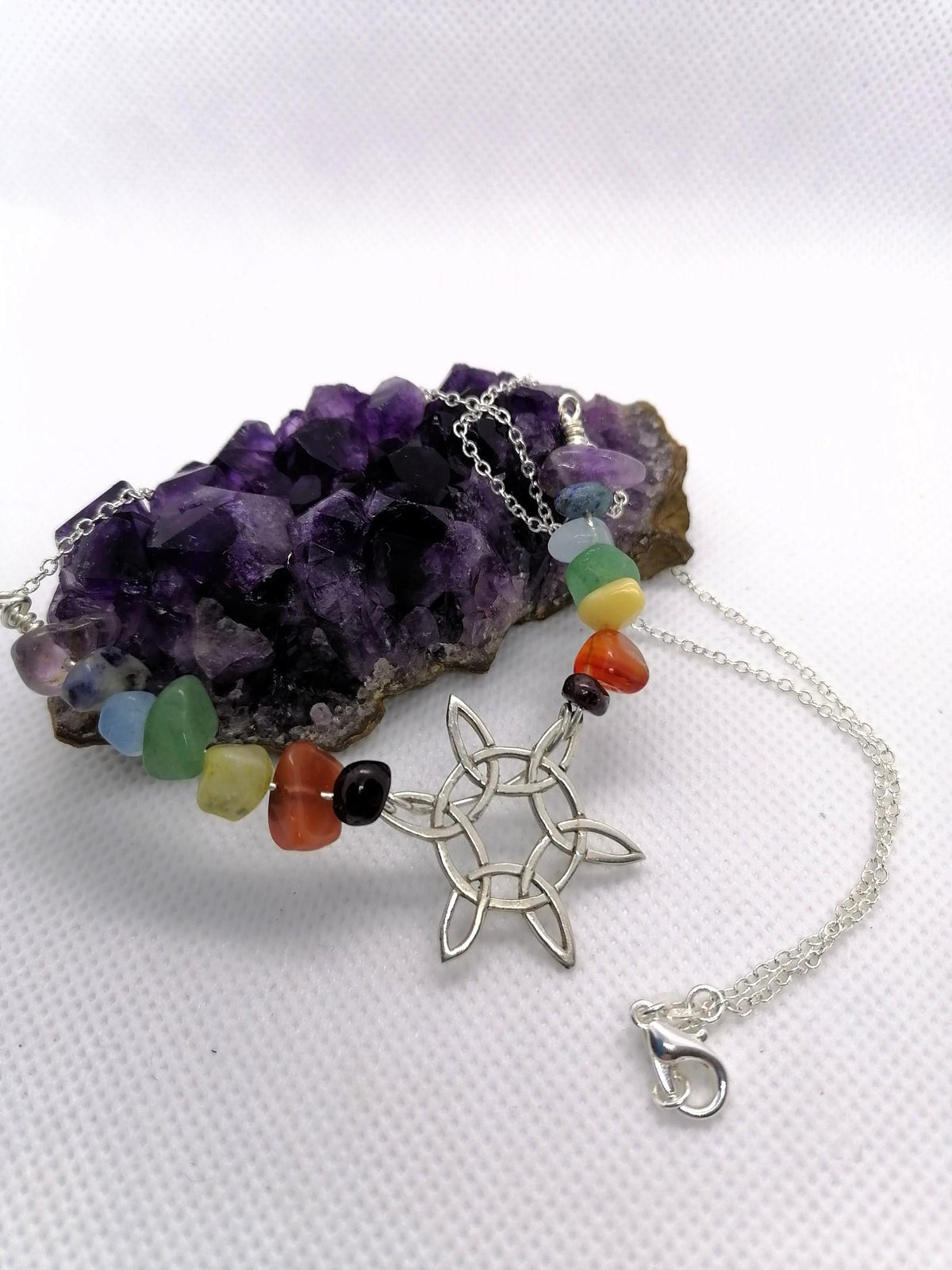 Sterling Silver Chakra Necklace | Healing Crystal Jewellery | Handmade