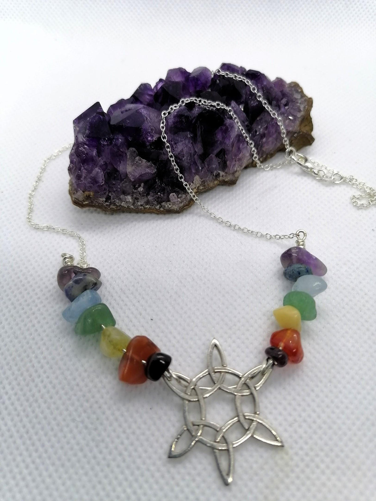 Sterling Silver Chakra Necklace | Healing Crystal Jewellery | Handmade