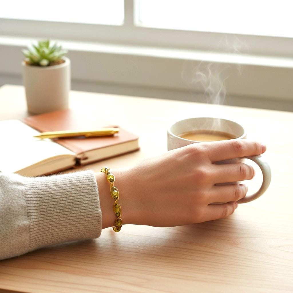 Gold Wire wrapped beaded bangle