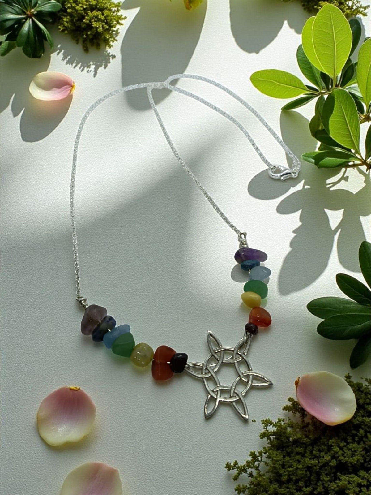 Sterling Silver Chakra Necklace | Healing Crystal Jewellery | Handmade