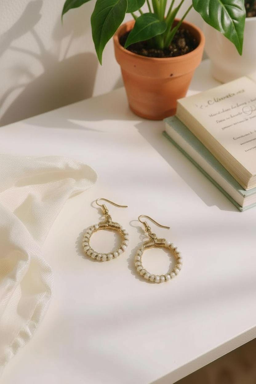 Wire Wrapped Faceted Crystal Earrings – Dainty hoop Earrings