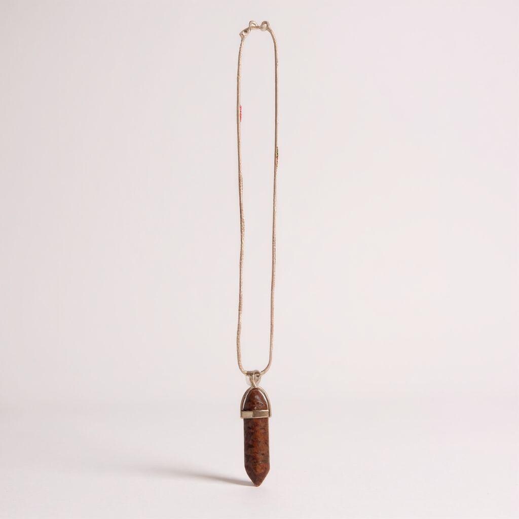 Red Jasper Quartz Point Necklace - Healing Crystal Pendant