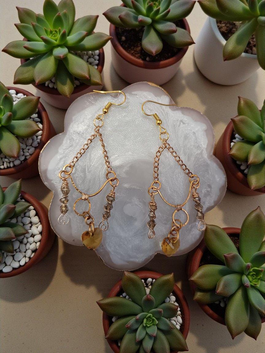 Fanncy crystal heart earrings