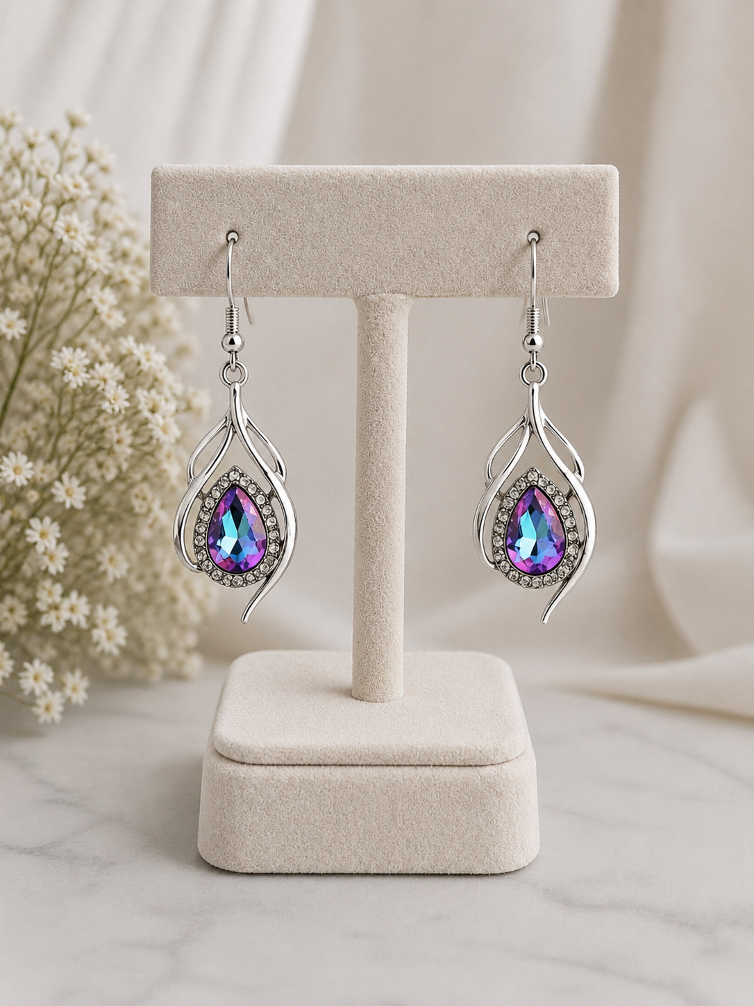 Enchanted Teardrop Crystal Drop Earrings