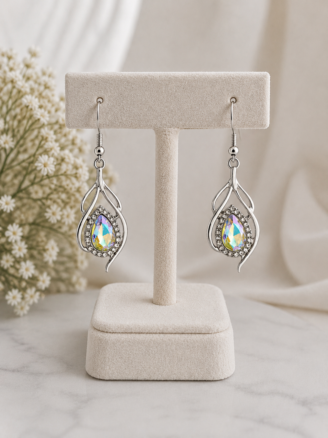 Enchanted Teardrop Crystal Drop Earrings