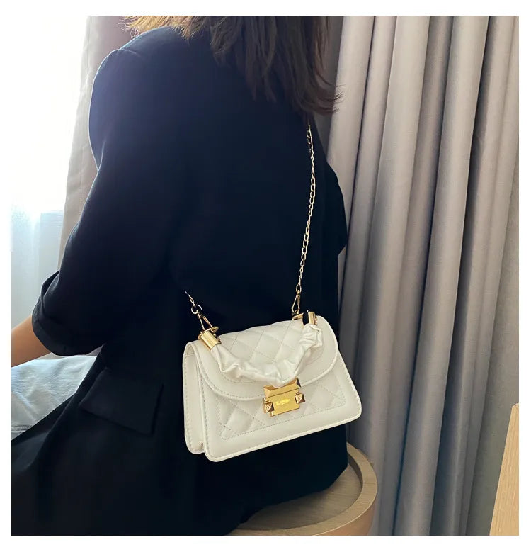 Square quilted handbag/cross body bag