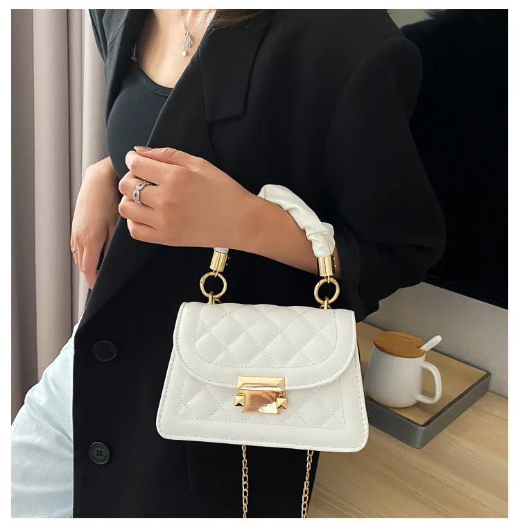 Square quilted handbag/cross body bag