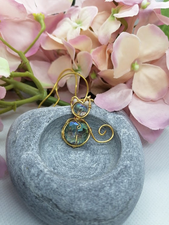 Cat Necklace – Wire Wrapped Pendant on Chain