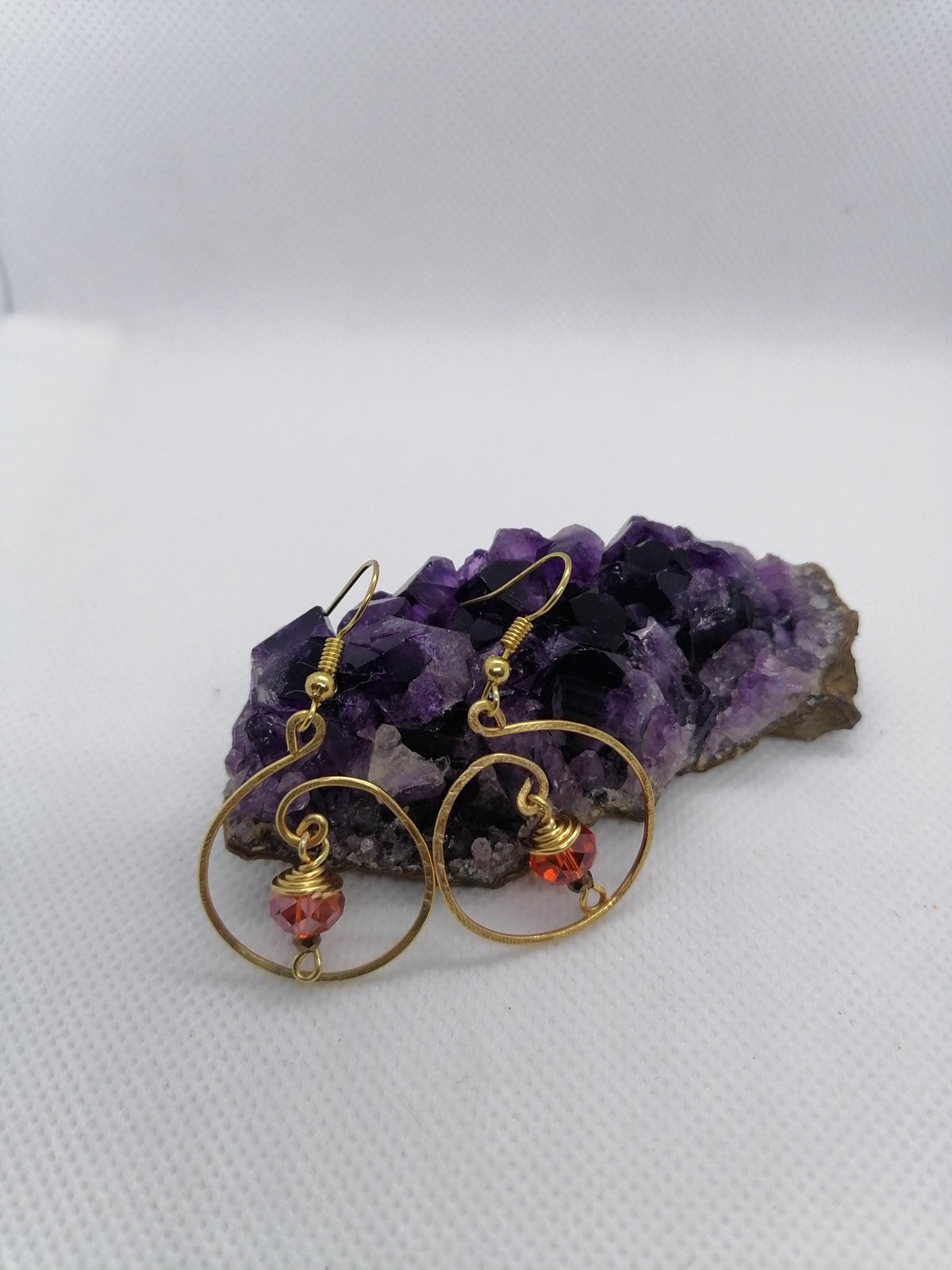 Gold Wire Wrapped Beaded Earrings | Dangle Jewellery |Gift for Her