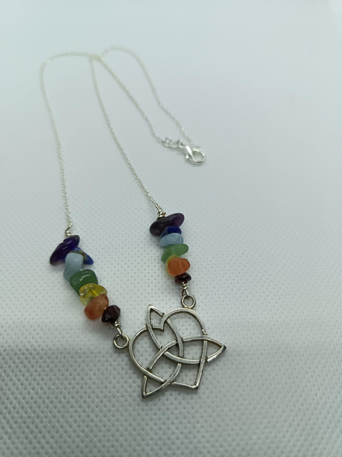 Silver geometric Chakra Necklace Silver