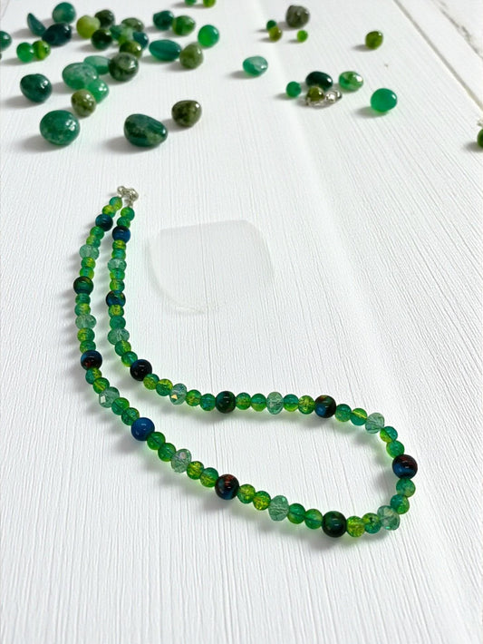 Green & Blue Beaded Necklace