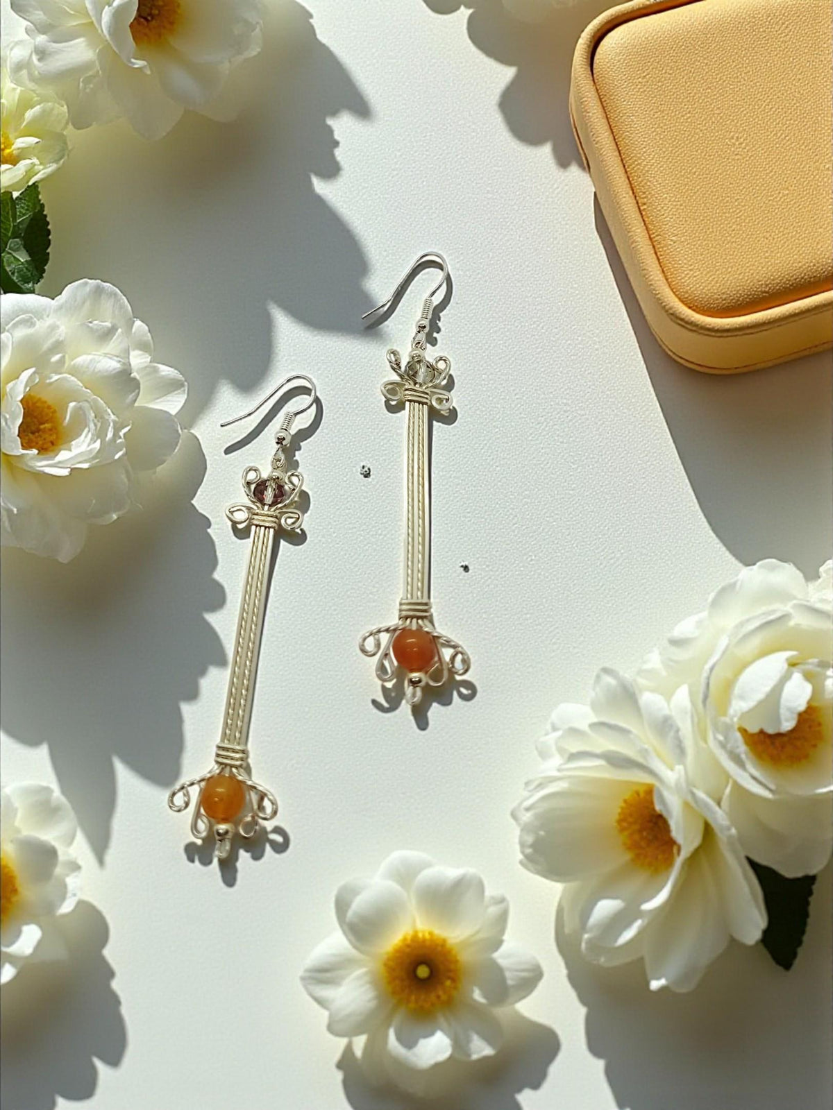 Elegant Crystal Drop Earrings | Silver Plated Wire Wrapped Design