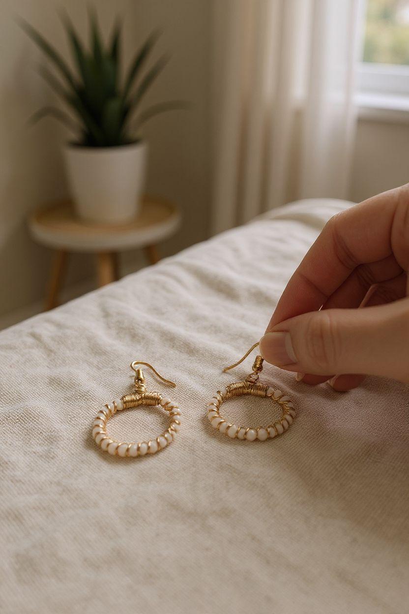 Wire Wrapped Faceted Crystal Earrings – Dainty hoop Earrings