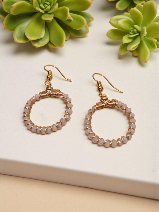 Wire Wrapped Faceted Crystal Earrings – Dainty hoop Earrings