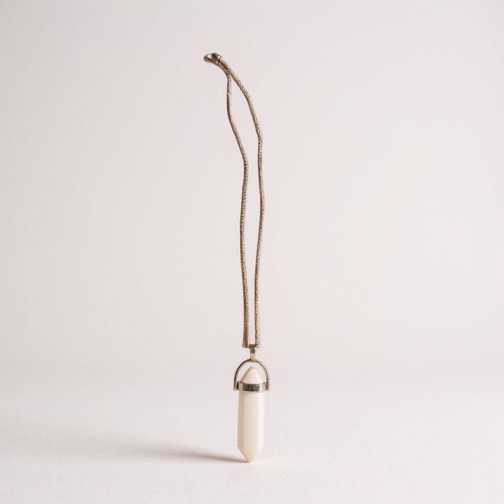 Snowy Quartz Necklace Silver Chain | White Crystal Pendant | Healing Gemstone Jewellery | Gift for Her