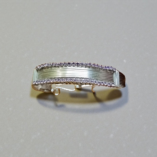 Silver crystal wire wrapped bangle .
