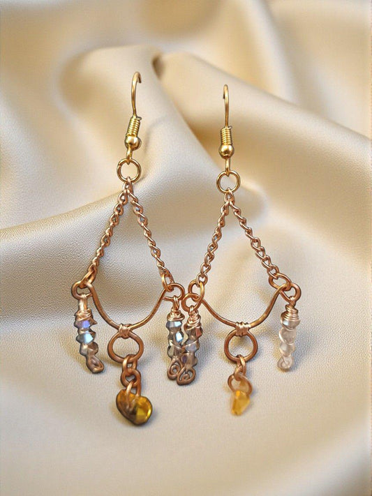 Fanncy crystal heart earrings