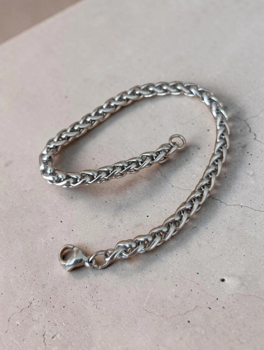 Stainless Steel Men's Wheat Chain Bracelet