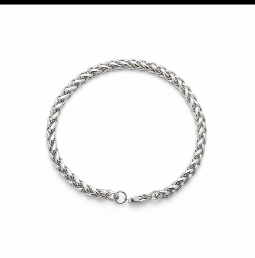Stainless Steel Men's Wheat Chain Bracelet