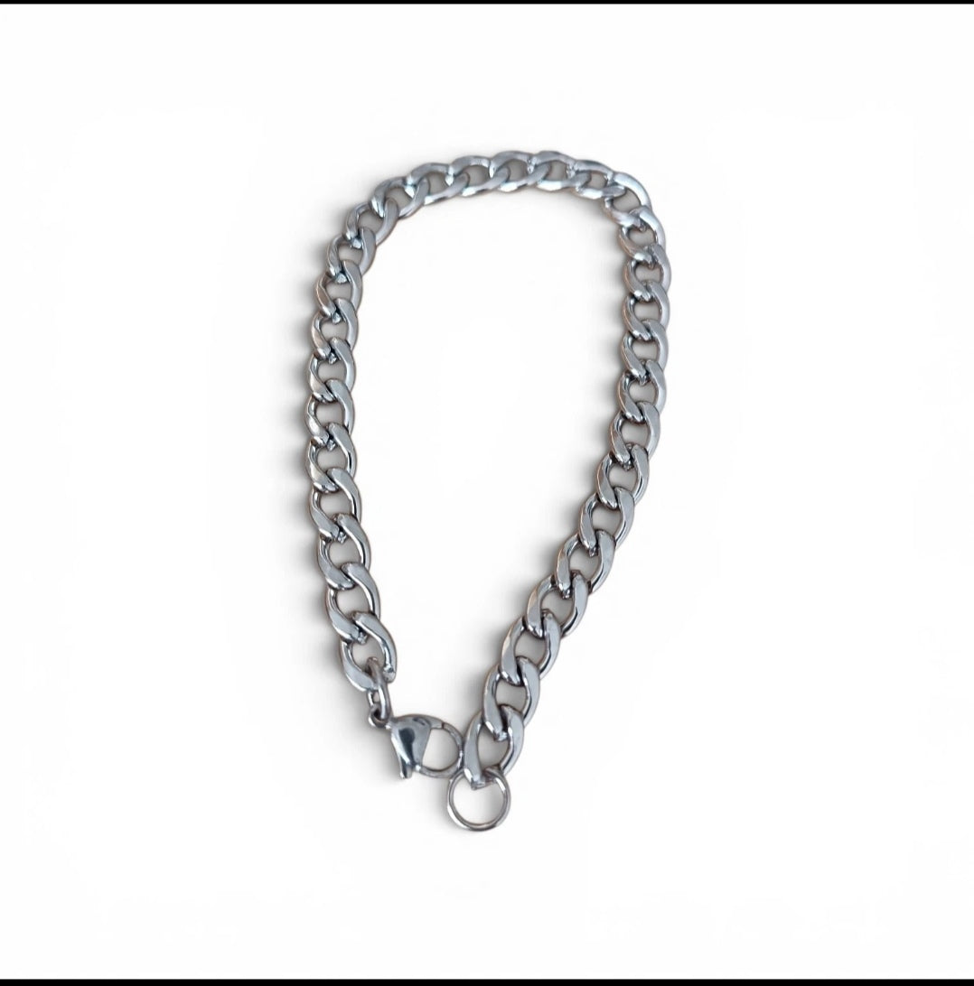 Men's Stainless Steel Curb Chain Bracelet – 21cm