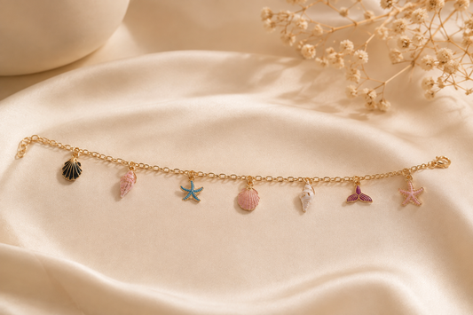 Seaside Charm Anklet – Gold Plated & Handmade