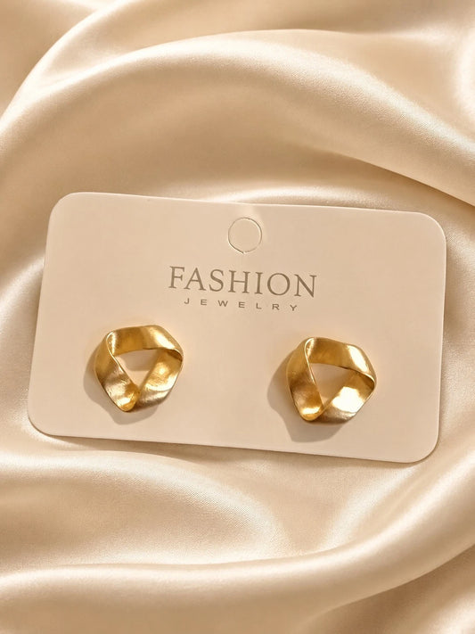 Gold satin ribbon earrings